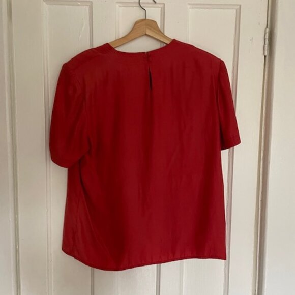 100% Silk Salmon Pink Blouse - Picture 6 of 10